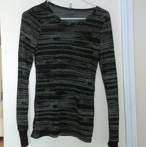 Gray and black lightweight top